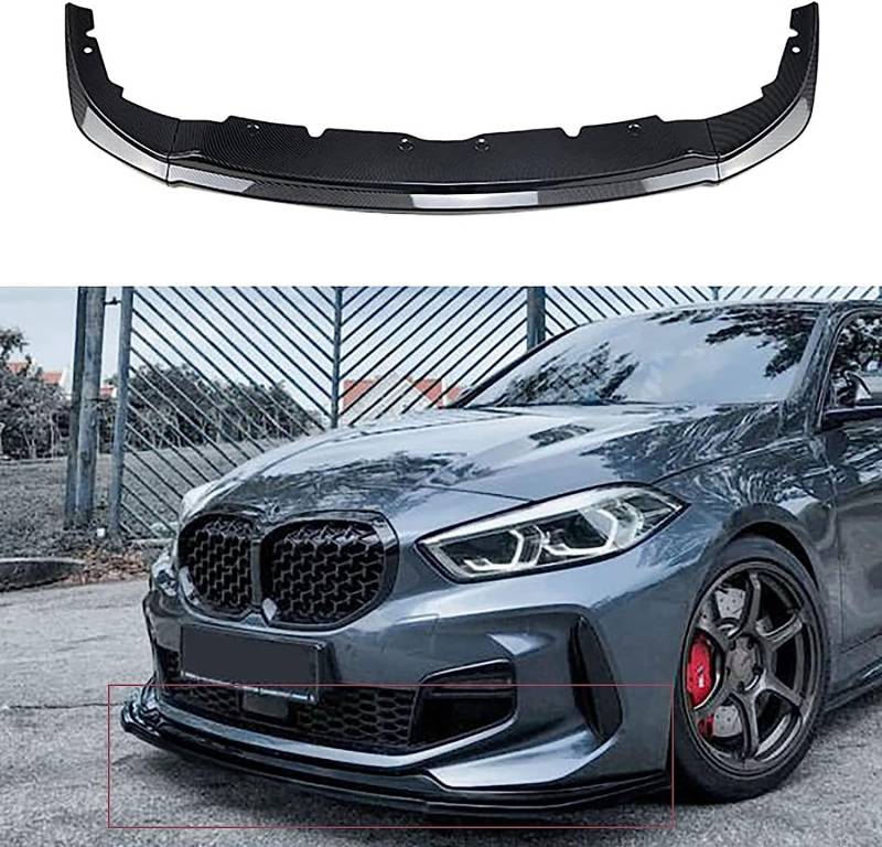 Auto Frontlippe Frontspoiler für BMW 1 Series F40 M Sport 2020-2022 118i 120i,ABS Kratzfest Kollisionssicher Front stoßstangen Lippenspoiler Flügel Exterieur Zubehör,A/CarbonFiberLook von CSYKKL