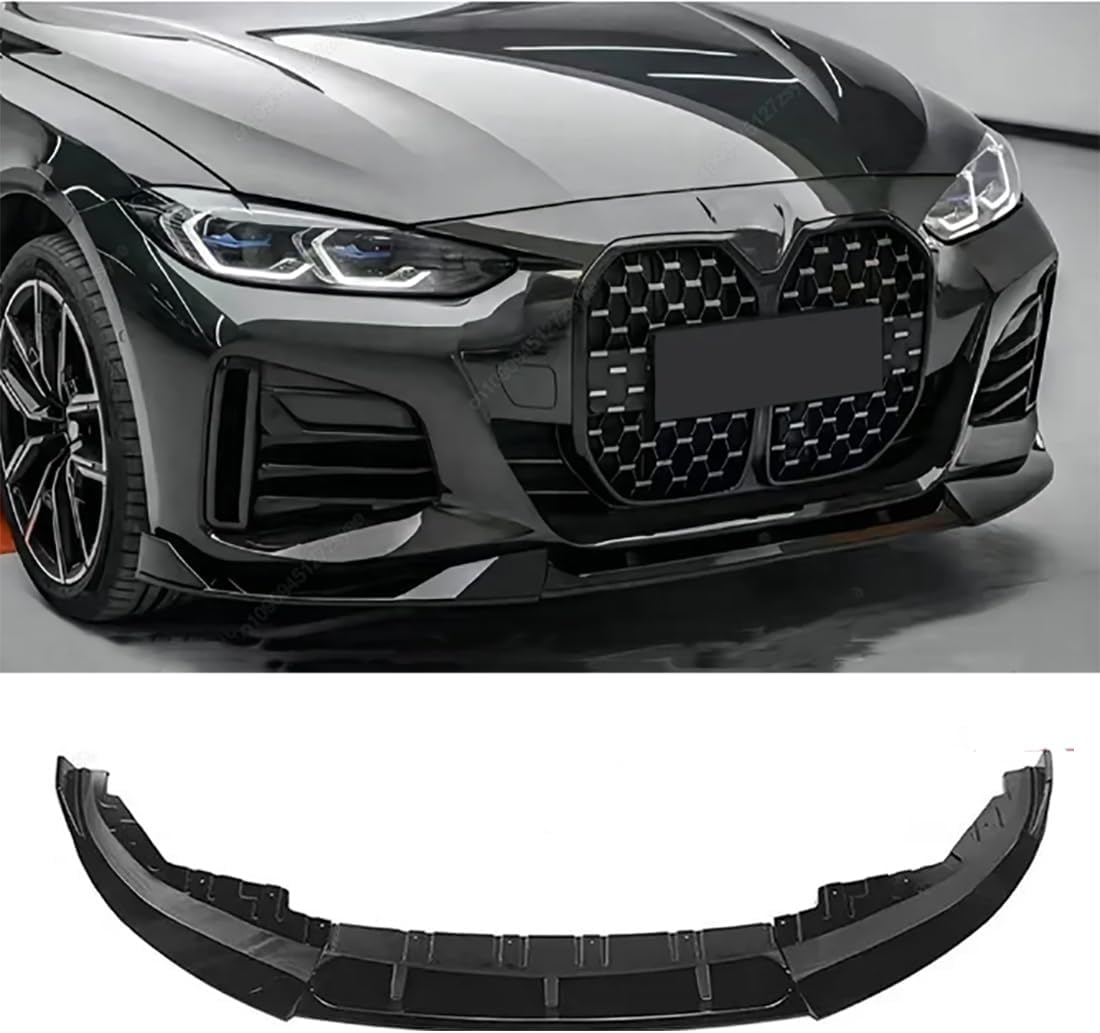 Auto Frontlippe Frontspoiler für BMW 4 Series G26 420i 430i i4 M50 2021-2024,ABS Kratzfest Kollisionssicher Front stoßstangen Lippenspoiler Flügel Exterieur Zubehör von CSYKKL