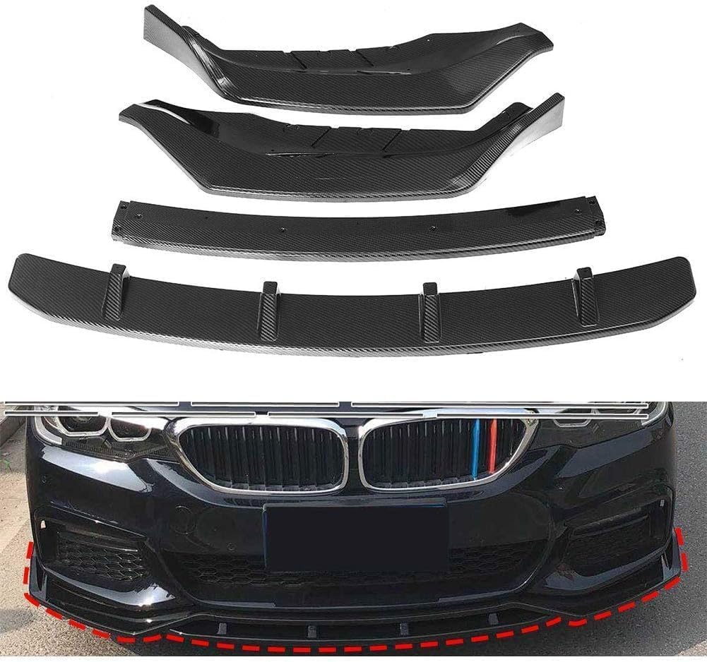 Auto Frontlippe Frontspoiler für BMW 5 Series G30 G31 G38 540i 2017-2020,ABS Kratzfest Kollisionssicher Front stoßstangen Lippenspoiler Flügel Exterieur Zubehör,A/CarbonFiberLook von CSYKKL