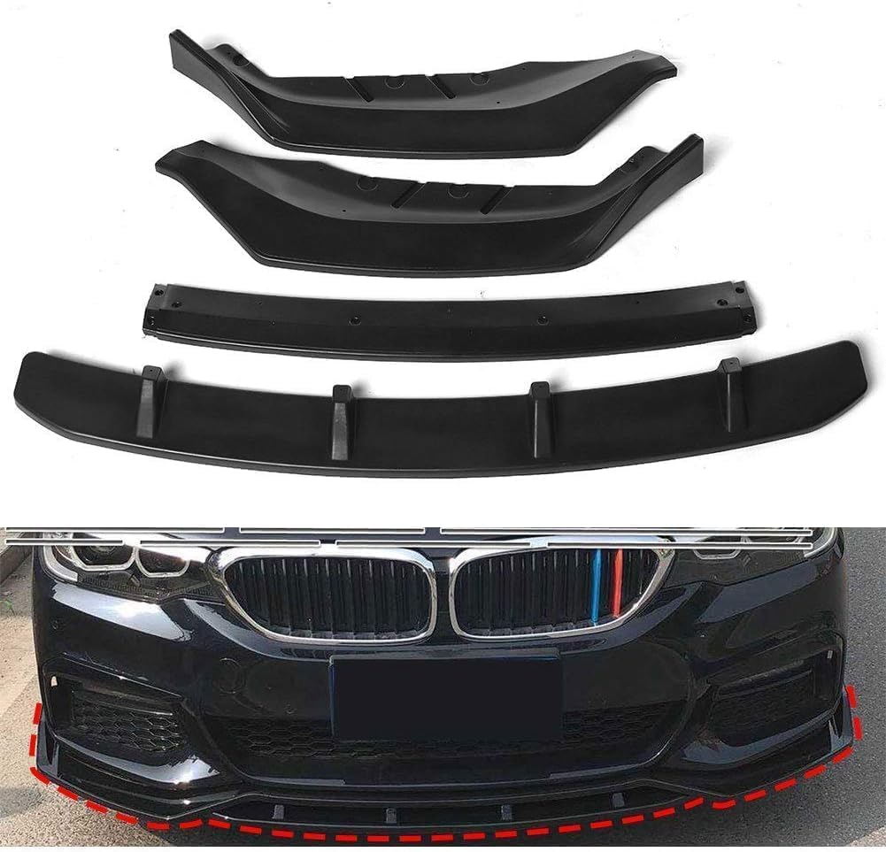 Auto Frontlippe Frontspoiler für BMW 5 Series G30 G31 G38 540i 2017-2020,ABS Kratzfest Kollisionssicher Front stoßstangen Lippenspoiler Flügel Exterieur Zubehör,A/MatteBlack von CSYKKL