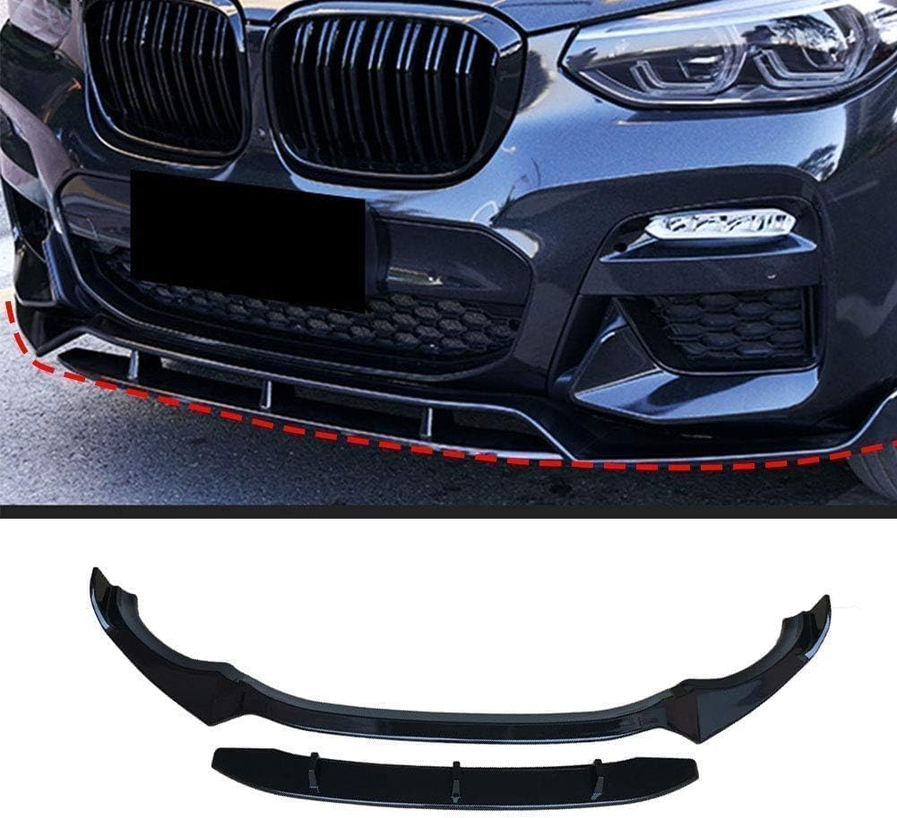 Auto Frontlippe Frontspoiler für BMW G01 X3 G02 X4 2018 2019 2020,ABS Kratzfest Kollisionssicher Front stoßstangen Lippenspoiler Flügel Exterieur Zubehör von CSYKKL