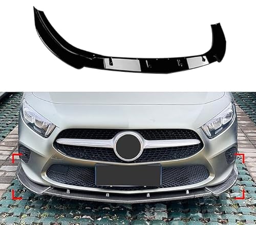 Auto Frontlippe Frontspoiler für Benz A-Class W177 Early A180 A200 2018-2022,ABS Kratzfest Kollisionssicher Front stoßstangen Lippenspoiler Flügel Exterieur Zubehör,A/Gloss Black von CSYKKL