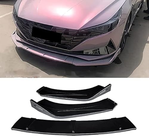 Auto Frontlippe Frontspoiler für Hyundai Elantra 2020 2021 2022,ABS Kratzfest Kollisionssicher Front stoßstangen Lippenspoiler Flügel Exterieur Zubehör,A/GlossBlack von CSYKKL