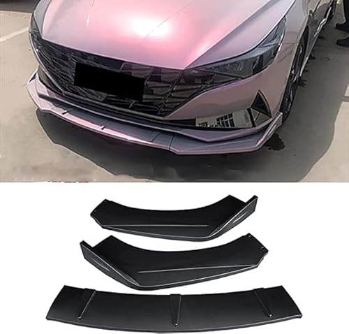 Auto Frontlippe Frontspoiler für Hyundai Elantra 2020 2021 2022,ABS Kratzfest Kollisionssicher Front stoßstangen Lippenspoiler Flügel Exterieur Zubehör,A/MatteBlack von CSYKKL