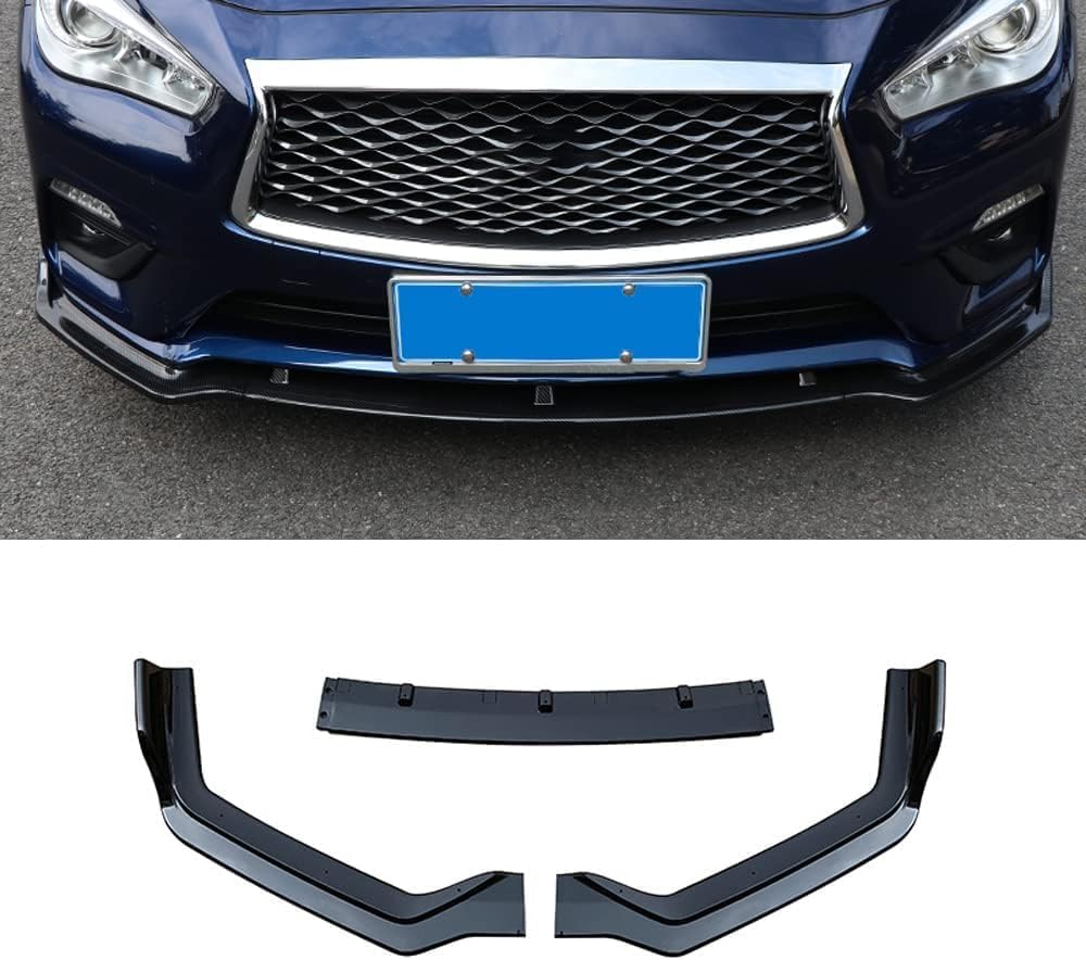 Auto Frontlippe Frontspoiler für Infiniti Q50 2018 2019 2020 2021,ABS Kratzfest Kollisionssicher Front stoßstangen Lippenspoiler Flügel Exterieur Zubehör von CSYKKL