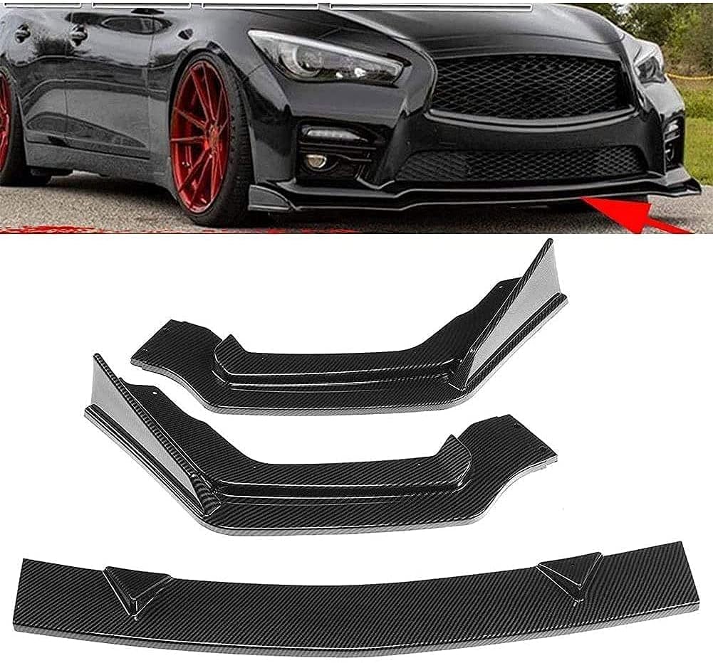 Auto Frontlippe Frontspoiler für Infiniti Q50 Sport 2014-2017,ABS Kratzfest Kollisionssicher Front stoßstangen Lippenspoiler Flügel Exterieur Zubehör,A/CarbonFiberLook von CSYKKL