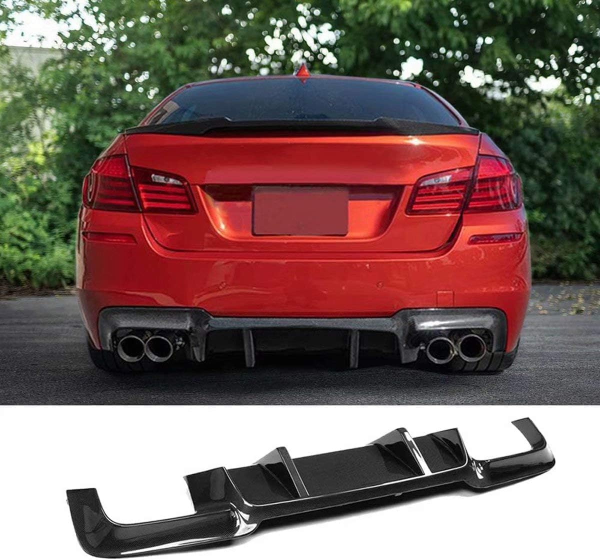 Auto Heckstoßstange Diffusor Spoiler für BMW 5er F10 M5 2012-2017,Heckdiffusor Haifischflossen Lippe Kit,Stoßstange Chassis Modifiziertes Zubehör von CSYKKL