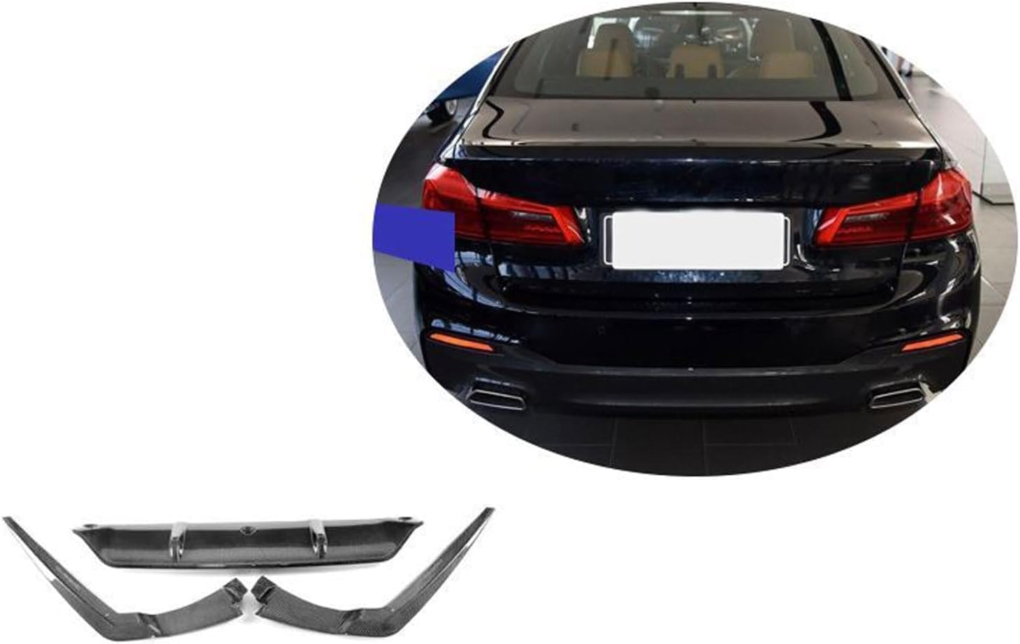 Auto Heckstoßstange Diffusor Spoiler für BMW G30 G38 M Sport 2017 2018 2019,Heckdiffusor Haifischflossen Lippe Kit,Stoßstange Chassis Modifiziertes Zubehör von CSYKKL