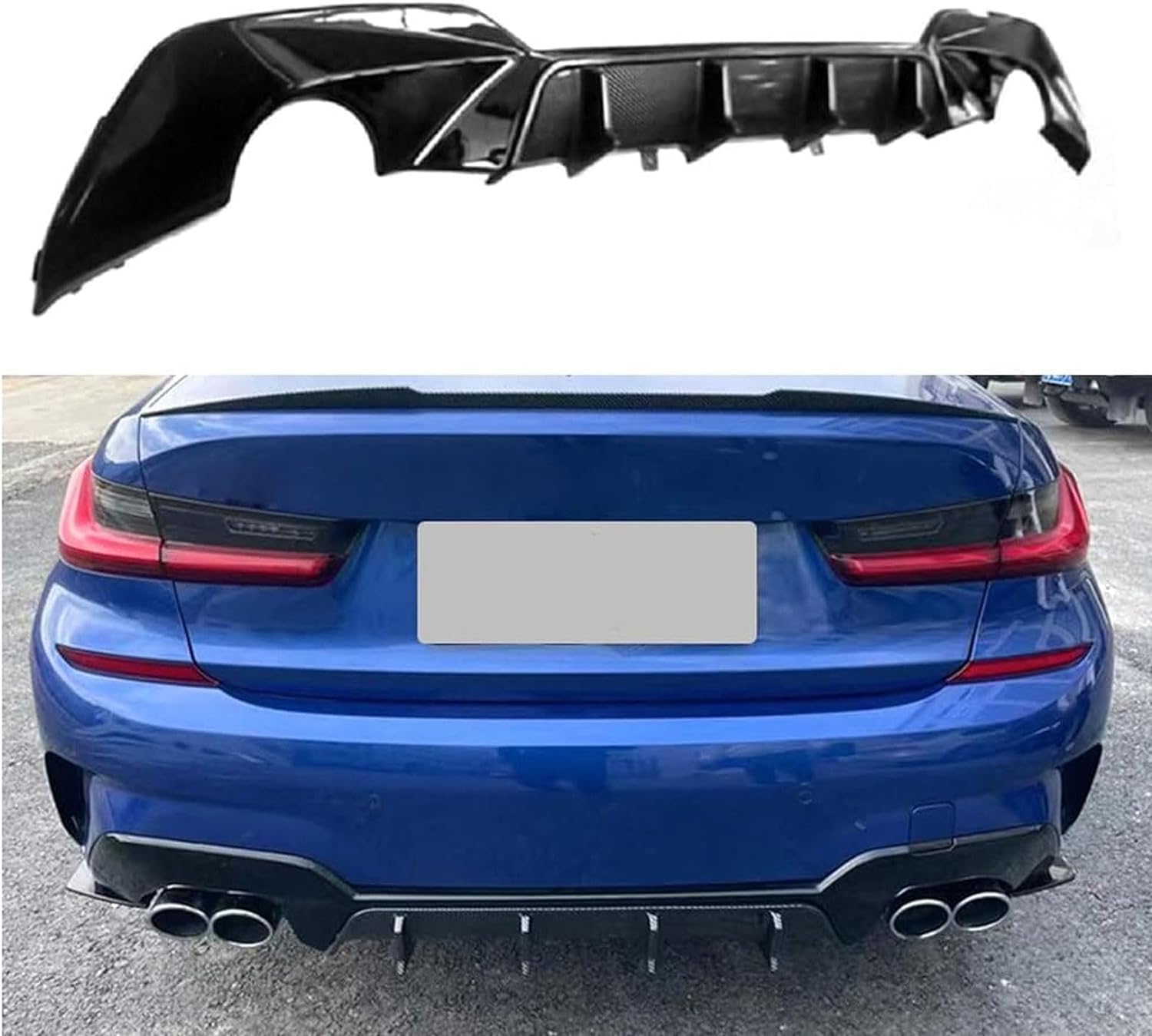 Auto Heckstoßstange Diffusor Spoiler für BMW New 3 Series G20 G28 2020-2022,Heckdiffusor Haifischflossen Lippe Kit,Stoßstange Chassis Modifiziertes Zubehör von CSYKKL