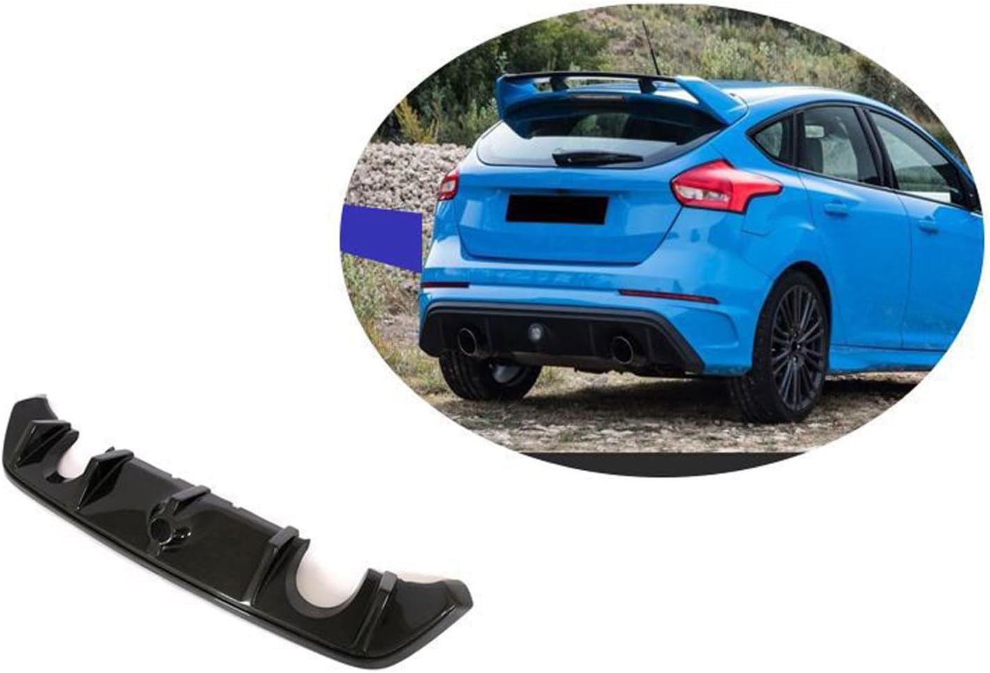 Auto Heckstoßstange Diffusor Spoiler für Ford Focus 2016 2017 2018,Heckdiffusor Haifischflossen Lippe Kit,Stoßstange Chassis Modifiziertes Zubehör von CSYKKL