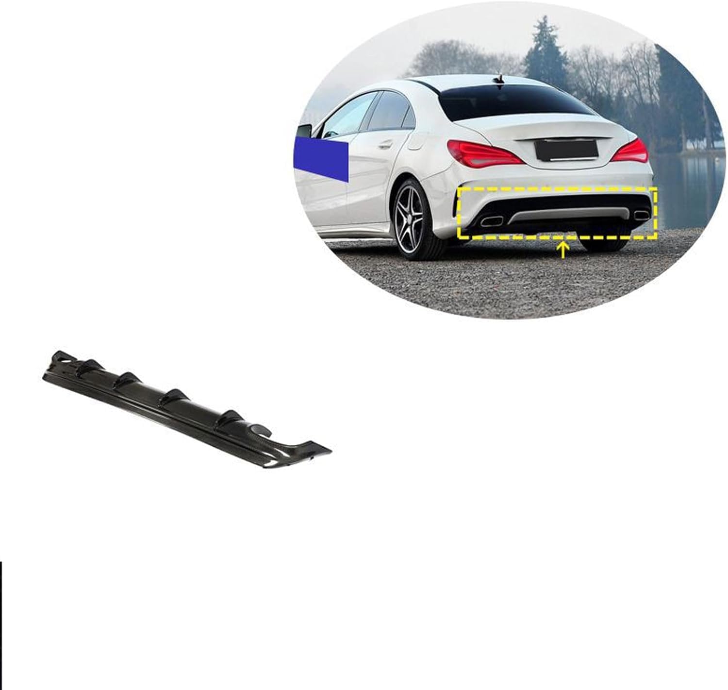 Auto Heckstoßstange Diffusor Spoiler für Mercedes Benz CLA W117 Sport,Heckdiffusor Haifischflossen Lippe Kit,Stoßstange Chassis Modifiziertes Zubehör von CSYKKL