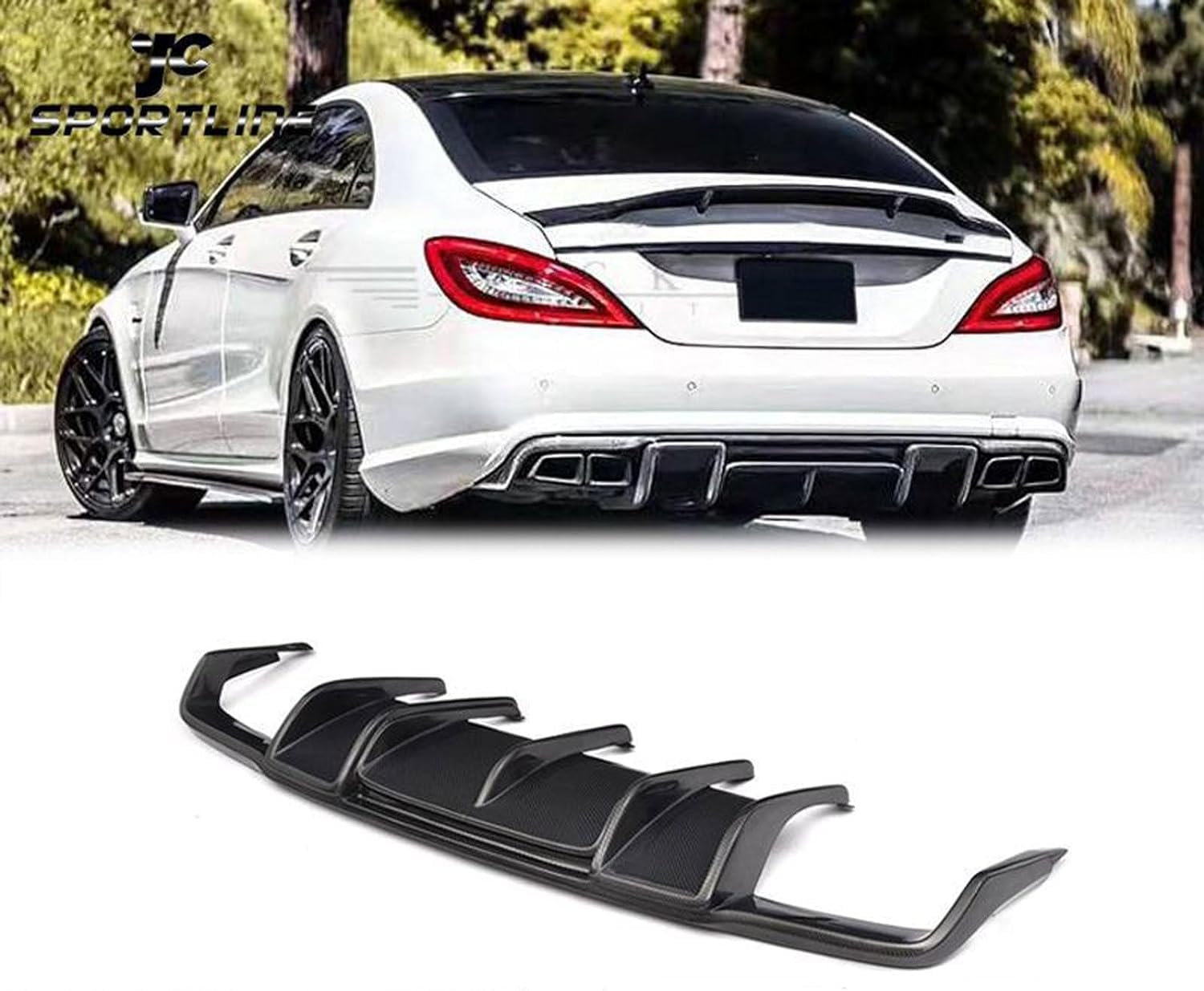 Auto Heckstoßstange Diffusor Spoiler für Mercedes Benz CLS Class W218 2012 2013,Heckdiffusor Haifischflossen Lippe Kit,Stoßstange Chassis Modifiziertes Zubehör von CSYKKL