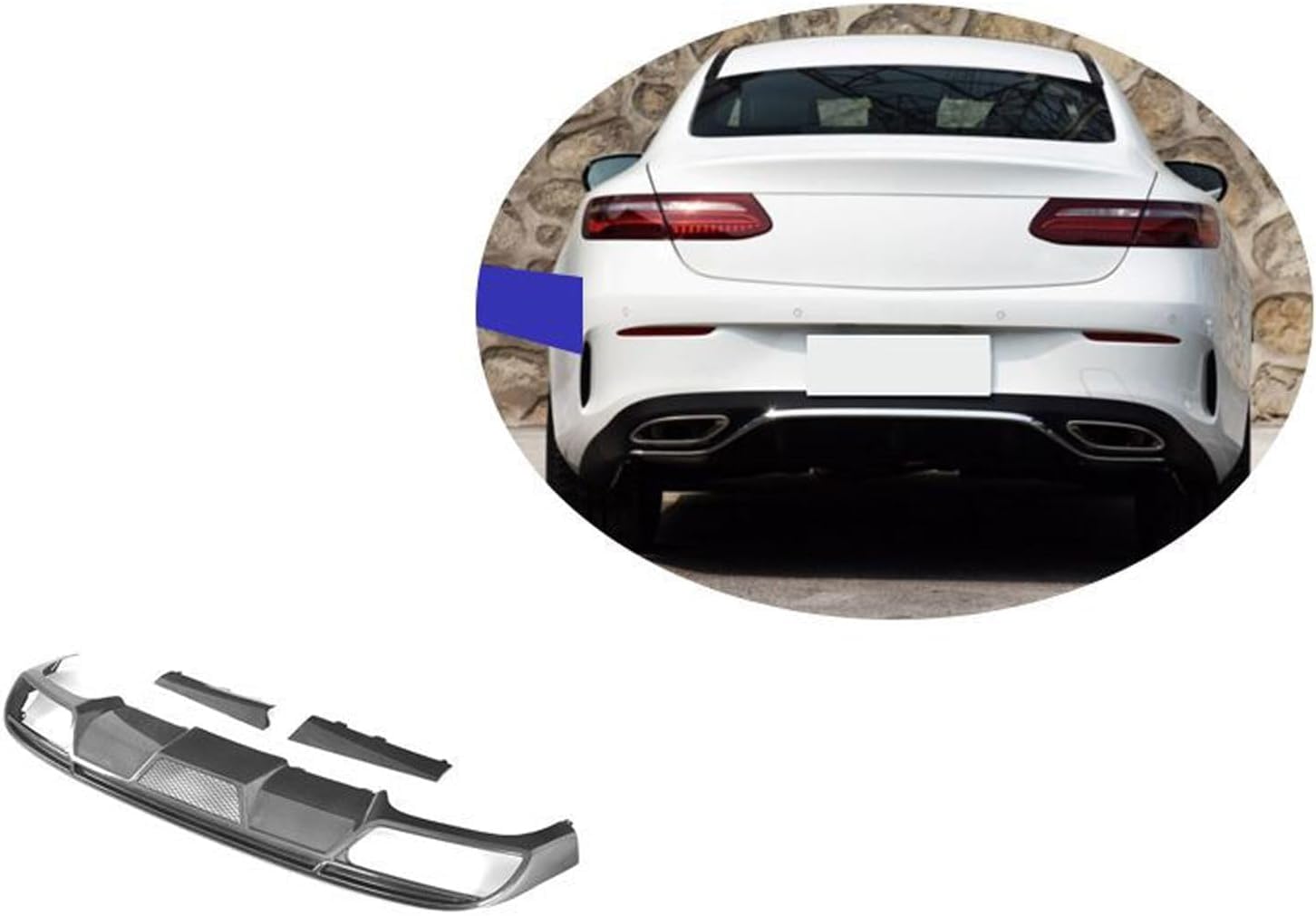 Auto Heckstoßstange Diffusor Spoiler für Mercedes Benz E Class 2 Doors Sport 2016 2017 2018,Heckdiffusor Haifischflossen Lippe Kit,Stoßstange Chassis Modifiziertes Zubehör von CSYKKL