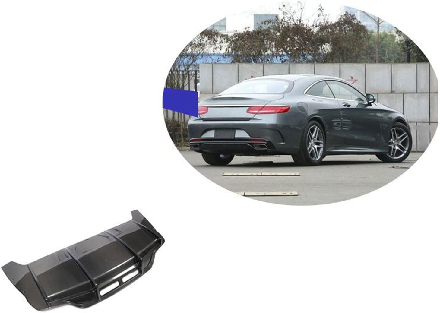 Auto Heckstoßstange Diffusor Spoiler für Mercedes Benz S Class 2 Doors Sport 2014 2015 2016 2017,Heckdiffusor Haifischflossen Lippe Kit,Stoßstange Chassis Modifiziertes Zubehör von CSYKKL