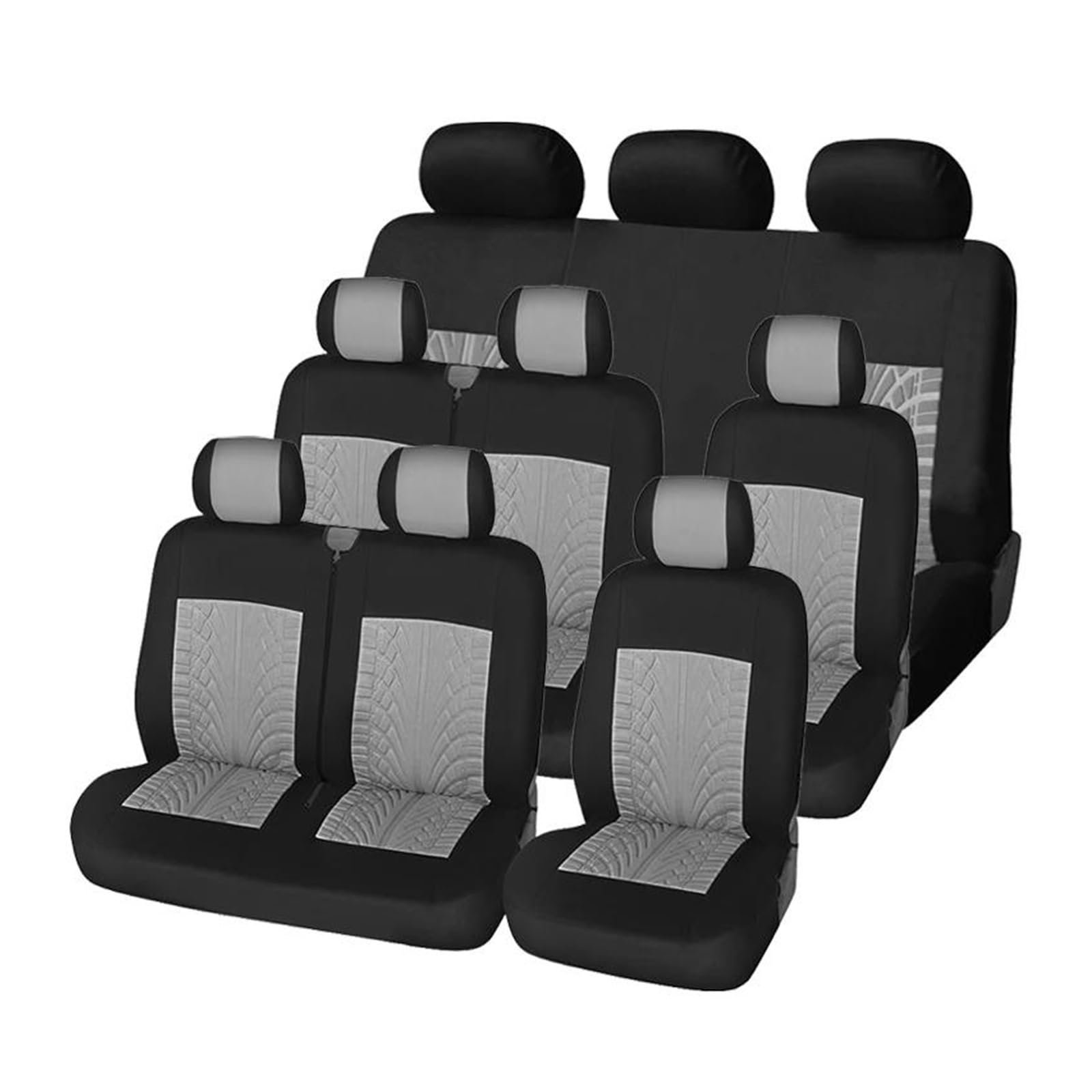 CTCYWLWAYZ Sitzkissen Autositzbezüge Sitzbezüge Schutz Für FIAT Für Ducato Für Scudo Sitzschoner(Graues komplettes Set) von CTCYWLWAYZ