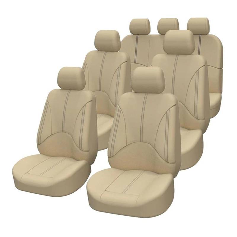 CTCYWLWAYZ Sitzkissen Für Hyundai Für Kona Autositzbezüge Sitzschutz Die Vorderen Und Hinteren Sitzbänke Sitzschoner(Beige Komplettset) von CTCYWLWAYZ