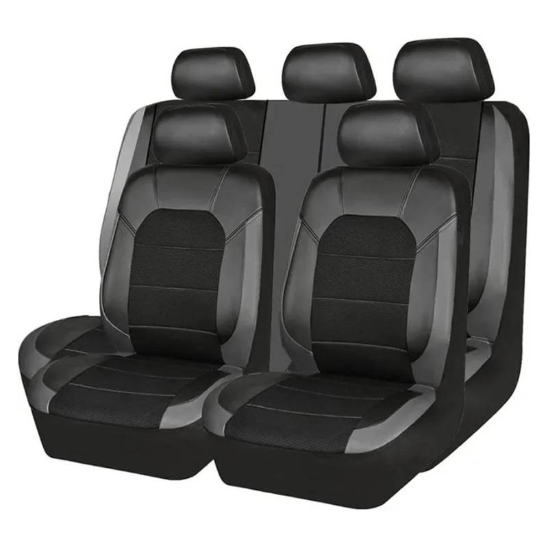 CTCYWLWAYZ Sitzkissen Für VW Für Polo Für Golf Für Tiguan Für T&Ouran Für Jetta CC Für Beetle Autositzbezug Sitzschoner(Schwarz Komplettset) von CTCYWLWAYZ