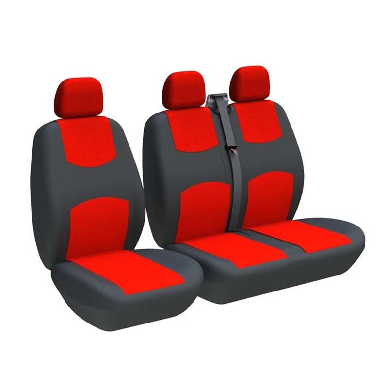 CTCYWLWAYZ Sitzkissen Sitzbezug Kissen Auto Kissen Schutzset Für VW Für Crafter LT T4 T5 Sitzschoner(Rot) von CTCYWLWAYZ