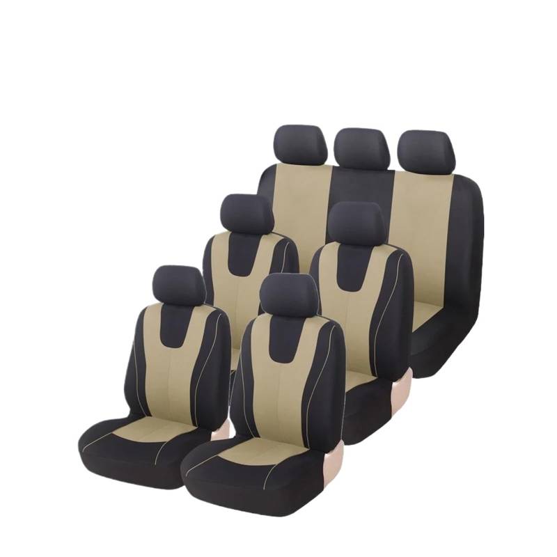 CTCYWLWAYZ Sitzkissen Universelle Autositzbezüge Die Meisten Autos LKWs Und SUVs Autositzschutz Sitzschoner(BEIGE) von CTCYWLWAYZ