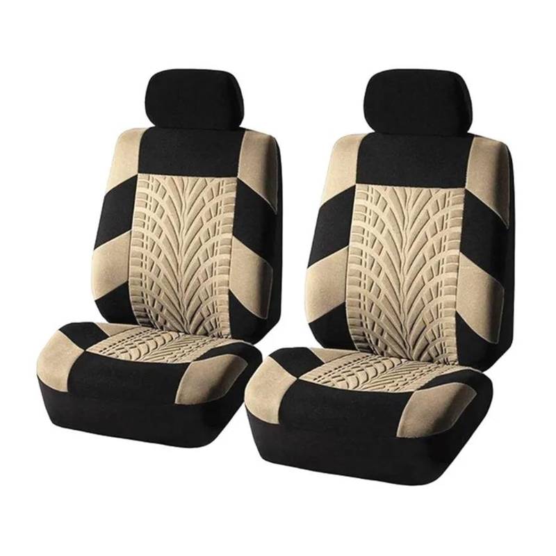 CTCYWLWAYZ Sitzkissen Universelle Bezüge Für Die Meisten Autos Autositzbezug Set Autositzschutz Sitzschoner(BEIGE 2St) von CTCYWLWAYZ