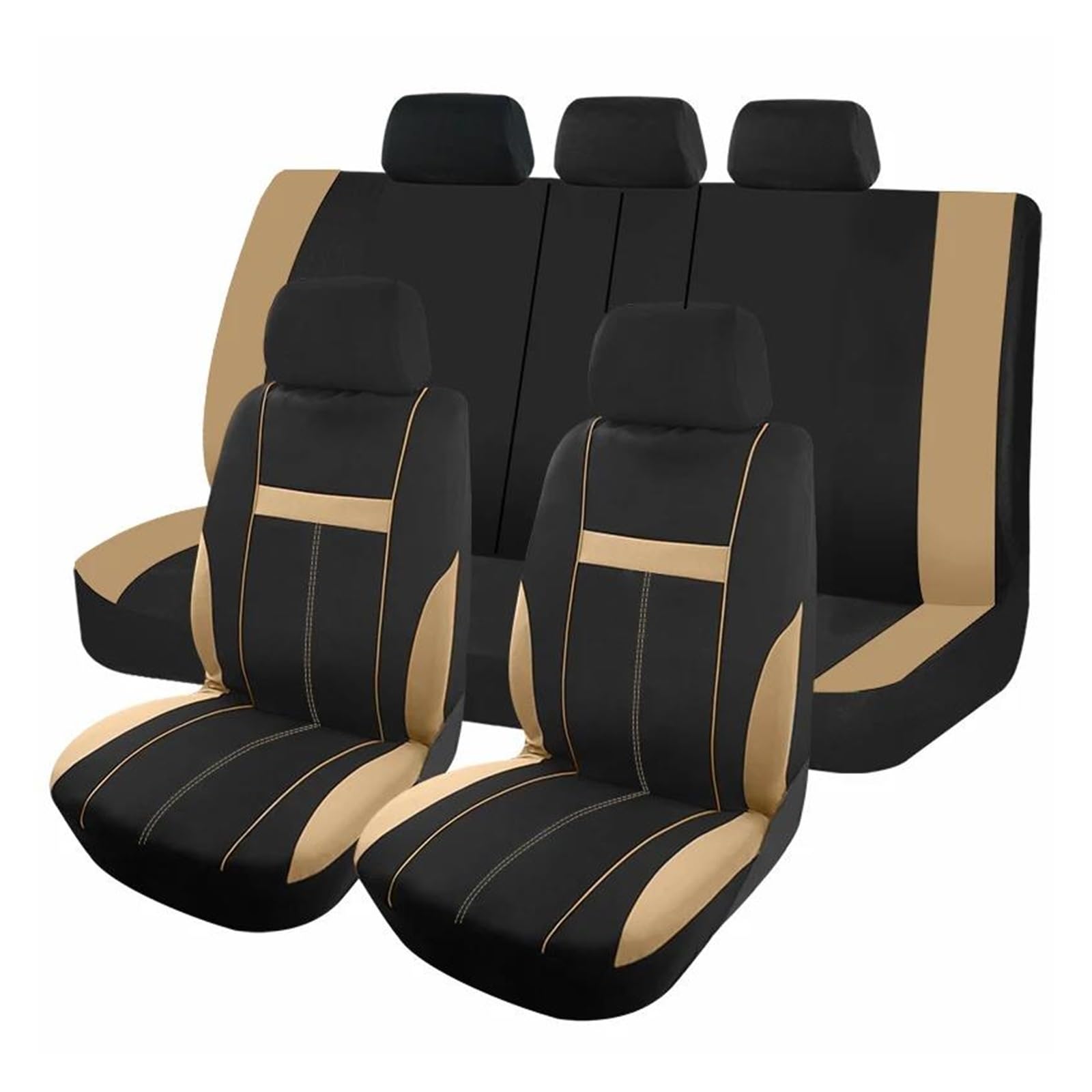 CTCYWLWAYZ Sitzkissen Universelle Sitzbezüge Die Meisten Autos SUVs Und Lastwagen Sitzschoner(BEIGE) von CTCYWLWAYZ