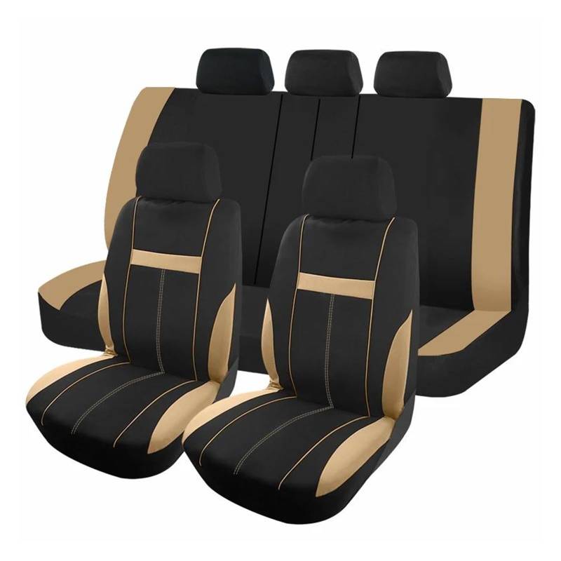 CTCYWLWAYZ Sitzkissen Universelle Sitzbezüge Die Meisten Autos SUVs Und Lastwagen Sitzschoner(BEIGE) von CTCYWLWAYZ