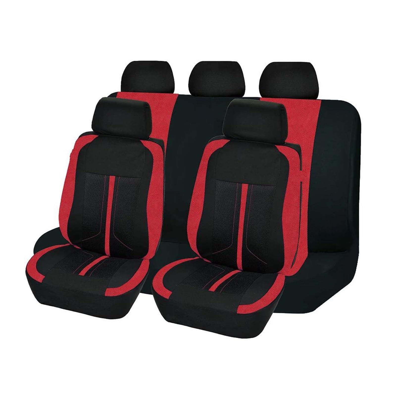 CTCYWLWAYZ Sitzkissen Universelles Set Mit Sitzbezügen Die Meisten Autos SUVs LKWs Und Lieferwagen Sitzschoner(Rot,KOMPLETTES Set) von CTCYWLWAYZ