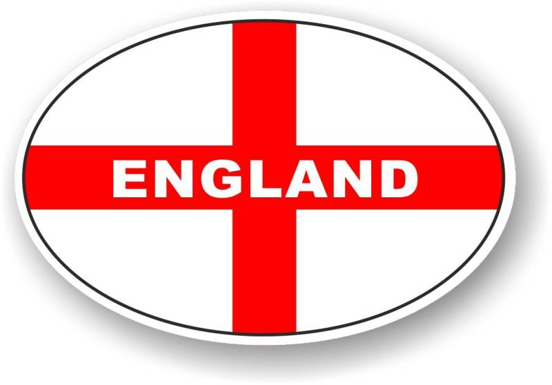 Aufkleber England St. Georges Kreuz-Flagge, oval, für Motorrad, Auto, Van, 120 x 80 mm von CTD