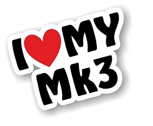 I love Herz Luv My MK3 Design für MK3 Escort Focus Fiesta Golf Astra etc. Auto-Aufkleber Vinyl Aufkleber 110 x 75 mm von CTD