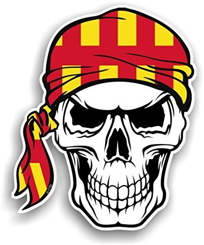 Totenkopf mit Kopf Bandana Design mit Northumberland County Flagge Neuheit Auto-Aufkleber Vinyl Aufkleber 100 x 120 mm von CTD