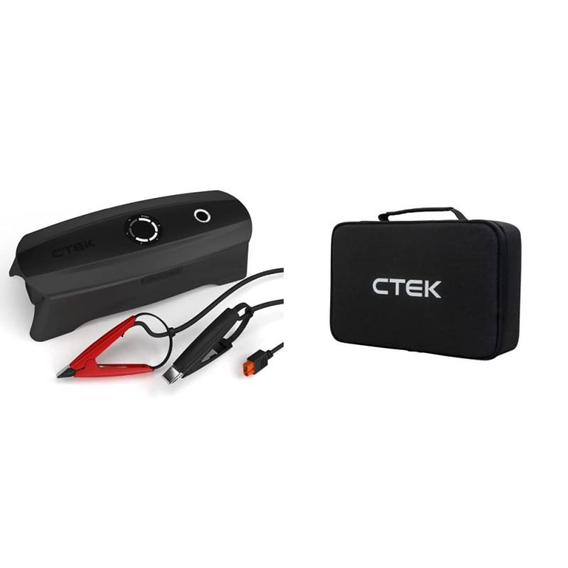 CTEK CS FREE - PORTABLES BATTERIELADE- UND WARTUNGSGERÄT MIT ADAPTIVE BOOST Technologie, schwarz & CS Storage CASE strapazierfähige und leichte gepolsterte Tasche für CTEK-Ladegeräte und Zubehör von CTEK