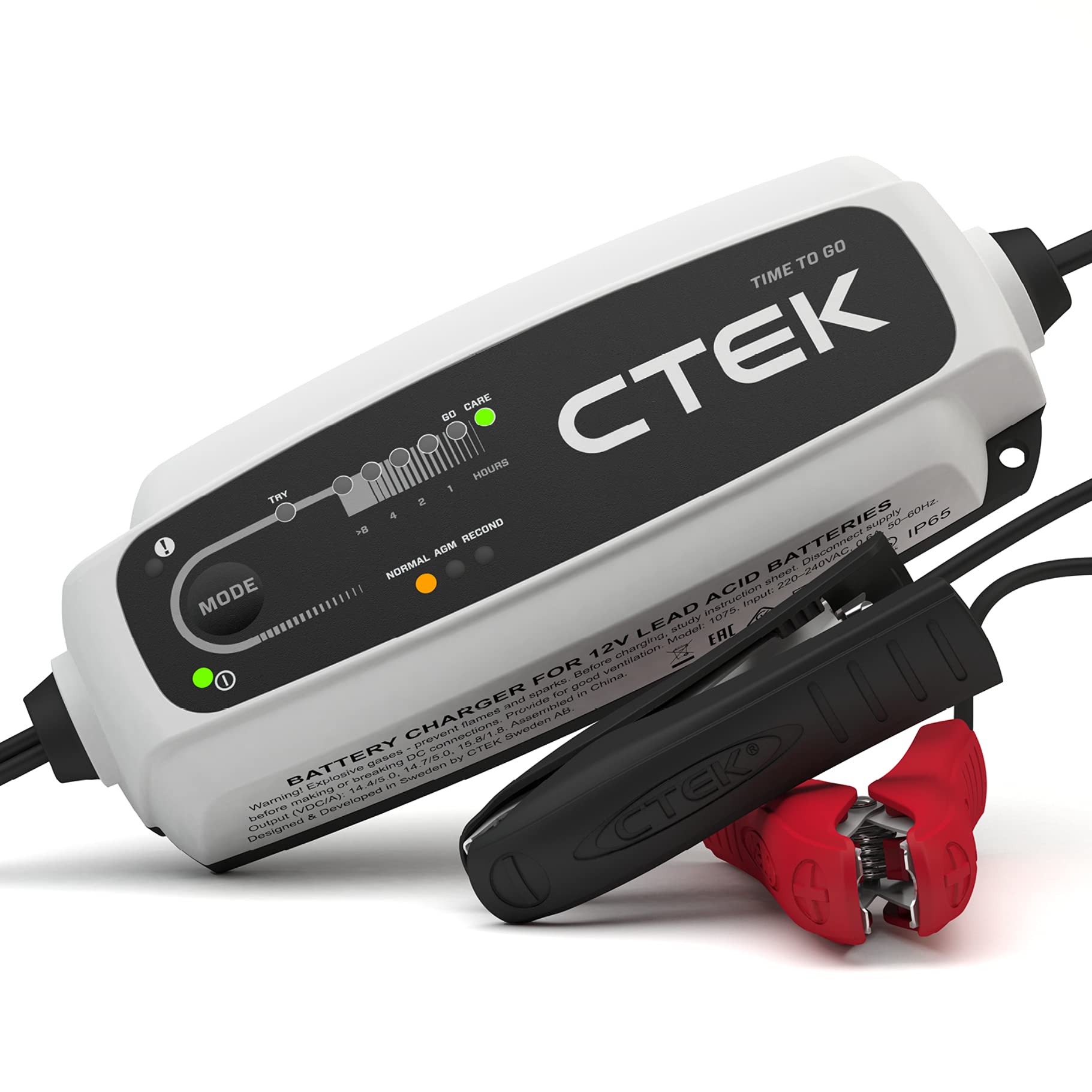 CTEK CT5 Time To Go, Batterieladegerät 12V, Batteriepfleger Mit Countdown-Funktion, Startanzeige, Eingebaute Temperaturkompensation, Entsulfatierungsprogramm, Rekonditionierungsmodus Und AGM-Option von CTEK