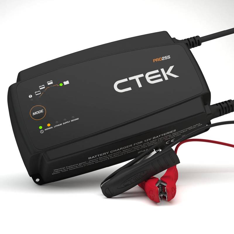 CTEK PRO25S, 25A, Batterieladegerät 12V Und Stromversorgung, Batteriepfleger, Ladegerät LiFePO4, Lithium Ionen Ladegerät Auto Und LKW Mit Rekonditionierungsmodus Und Entsulfatierungsprogramm von CTEK