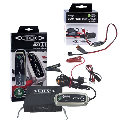 Ctek MXS 3.8 + Comfort Indicator Ringkabel M6 von CTEK