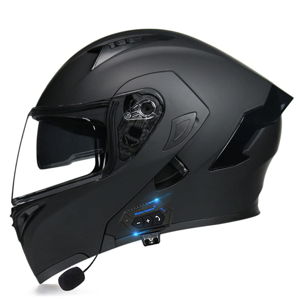 CTHYRRYK Motorradhelm Helm Motorrad mit Bluetooth Klapphelm ECE Zertifiziert Sturzhelm RollerHelm Integralhelm Sonnenblende für Herren Damen Erwachsene, L(Large) von CTHYRRYK