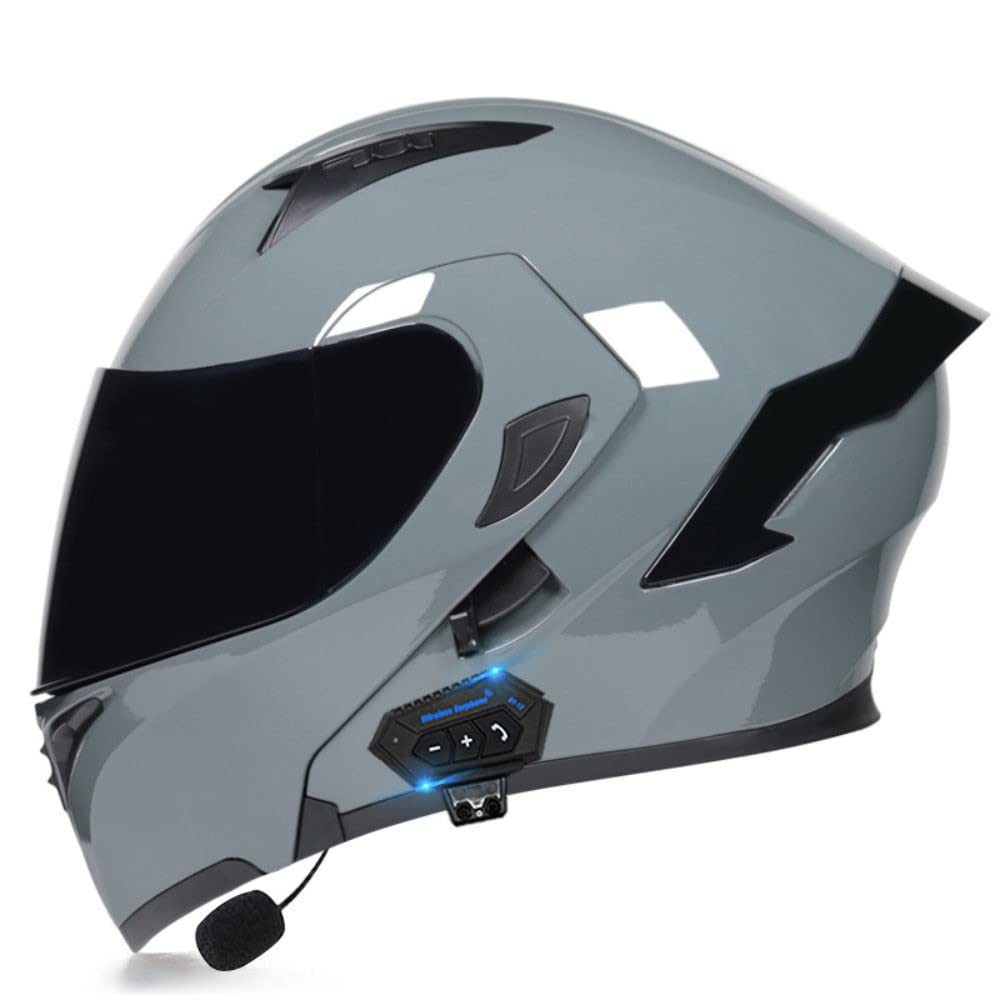 CTHYRRYK Motorradhelm Helm Motorrad mit Bluetooth Klapphelm ECE Zertifiziert Sturzhelm RollerHelm Integralhelm Sonnenblende für Herren Damen Erwachsene, L(Large) von CTHYRRYK