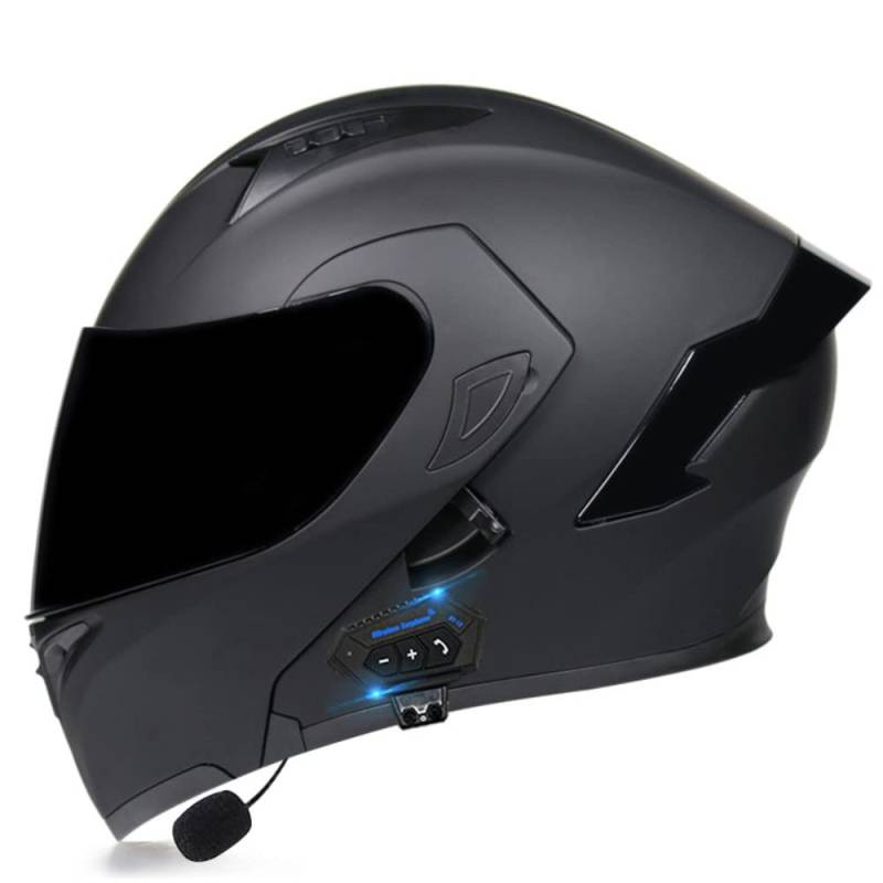 CTHYRRYK Motorradhelm Helm Motorrad mit Bluetooth Klapphelm ECE Zertifiziert Sturzhelm RollerHelm Integralhelm Sonnenblende für Herren Damen Erwachsene, M(Medium) von CTHYRRYK