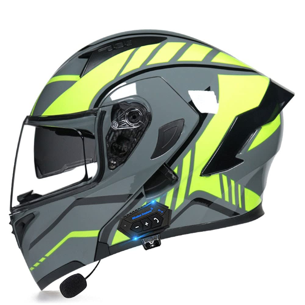 Motorradhelm Helm Motorrad mit Bluetooth Klapphelm ECE Zertifiziert Sturzhelm RollerHelm Integralhelm mit Sonnenblende für Herren Damen Erwachsene von CTHYRRYK