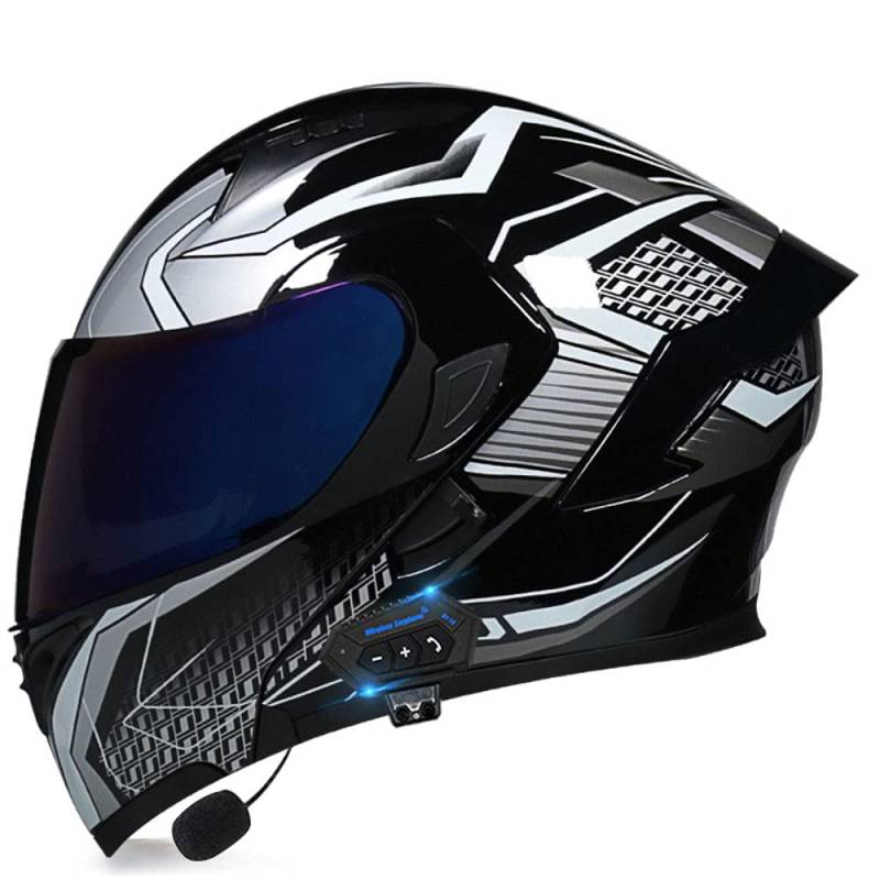 Motorradhelm Helm Motorrad mit Bluetooth Klapphelm ECE Zertifiziert Sturzhelm RollerHelm Integralhelm mit Sonnenblende für Herren Damen Erwachsene von CTHYRRYK