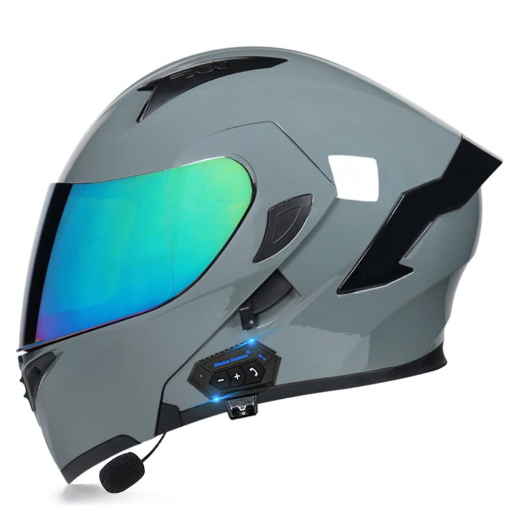 Motorradhelm Helm Motorrad mit Bluetooth Klapphelm ECE Zertifiziert Sturzhelm RollerHelm Integralhelm mit Sonnenblende für Herren Damen Erwachsene von CTHYRRYK