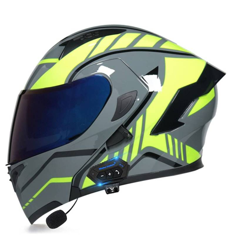 Motorradhelm Helm Motorrad mit Bluetooth Klapphelm ECE Zertifiziert Sturzhelm RollerHelm Integralhelm mit Sonnenblende für Herren Damen Erwachsene von CTHYRRYK