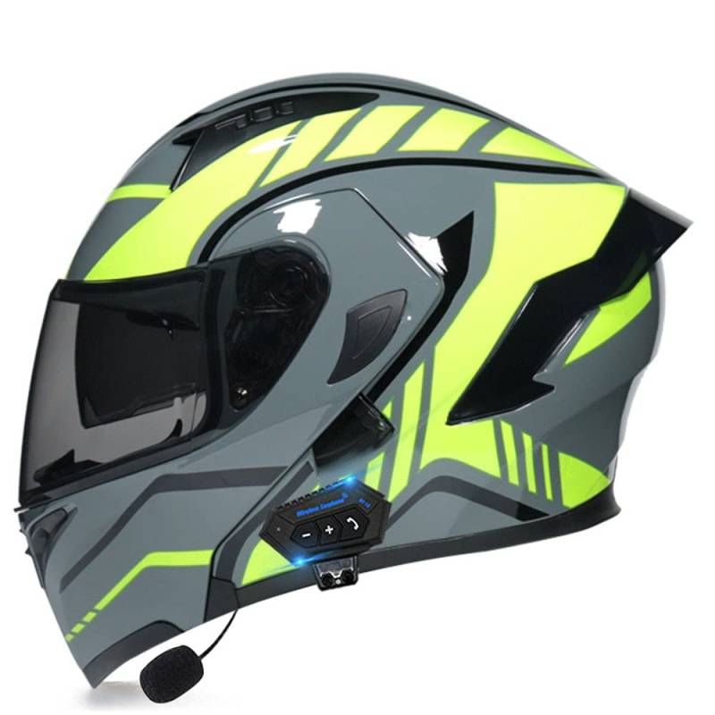 Motorradhelm Helm Motorrad mit Bluetooth Klapphelm ECE Zertifiziert Sturzhelm RollerHelm Integralhelm mit Sonnenblende für Herren Damen Erwachsene von CTHYRRYK