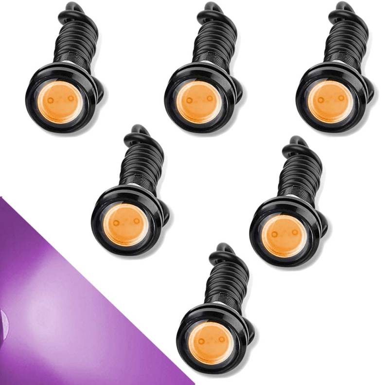 CTRICALVER Eagle Eye Light, 9 Watt 18 mm Auto Motorrad DRL Tagfahrlicht Nebelscheinwerfer Rückfahrscheinwerfer 12V Wasserdicht (Rosa 6PCS) von CTRICALVER