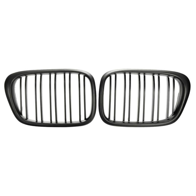 Frontstoßstange Nieren Grill Dual Lamellen Gitter für E39 5er 525 528 1995-2004 Mattschwarz von CTRLZS