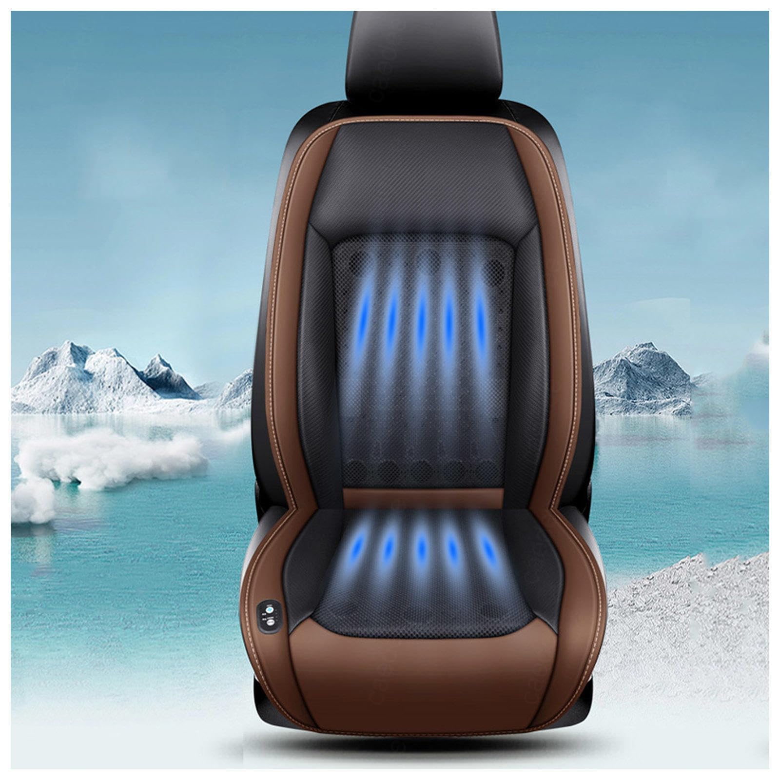 CUCUKAKA Cooling Car Seat, mit 24 Ventilatoren 3 einstellbare Windgeschwindigkeiten Klima Sitzauflage Auto Sitzbezüge für Auto LKW Van,Brown-24V von CUCUKAKA