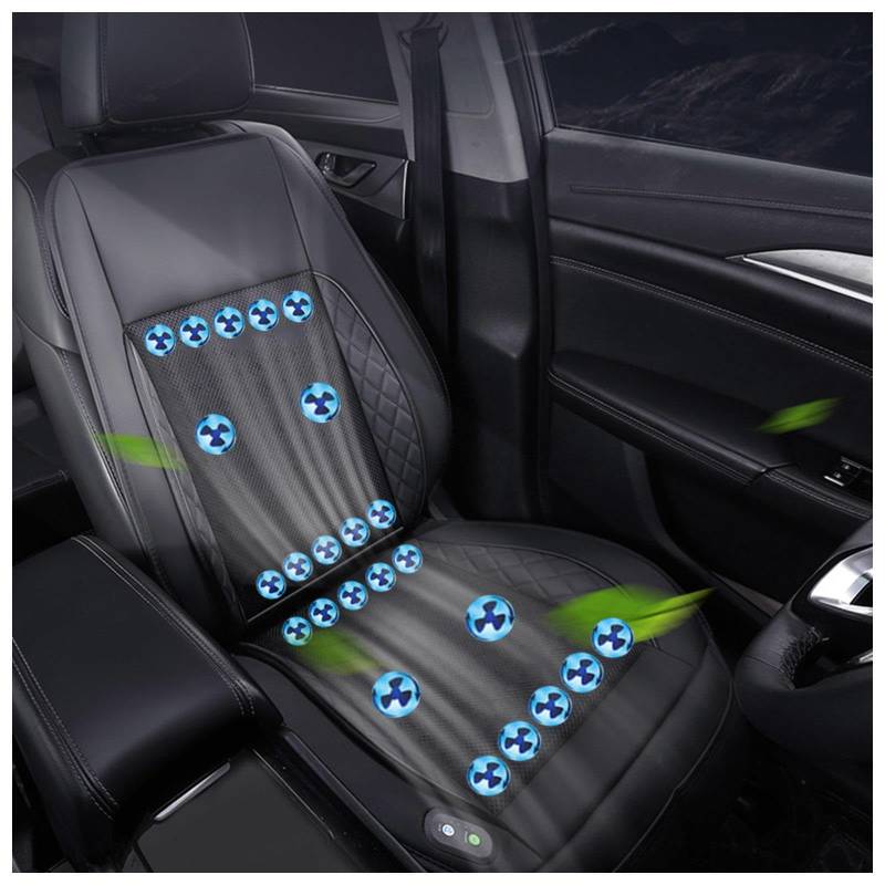 CUCUKAKA Cooling Car Seat Cover, mit 24 Ventilatoren 3 einstellbare Windgeschwindigkeiten Cooling Car Seat Sitzbezüge Auto für Auto LKW Van,Black-12V von CUCUKAKA