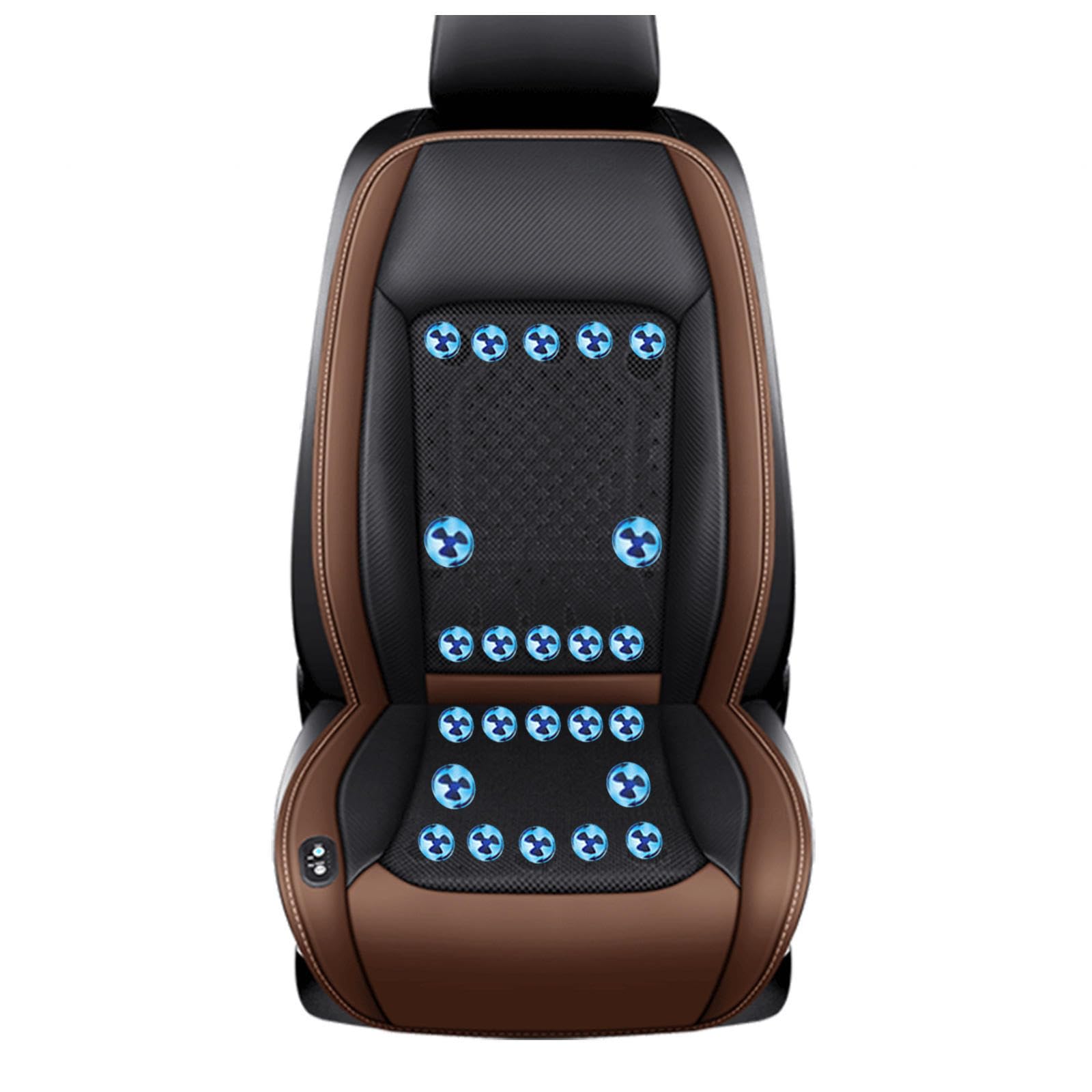 CUCUKAKA Cooling Car Seat Cover, mit 24 Ventilatoren 3 einstellbare Windgeschwindigkeiten Sitzauflage Auto Sitzbelüftung Auto für Auto LKW Van,Brown-12V von CUCUKAKA