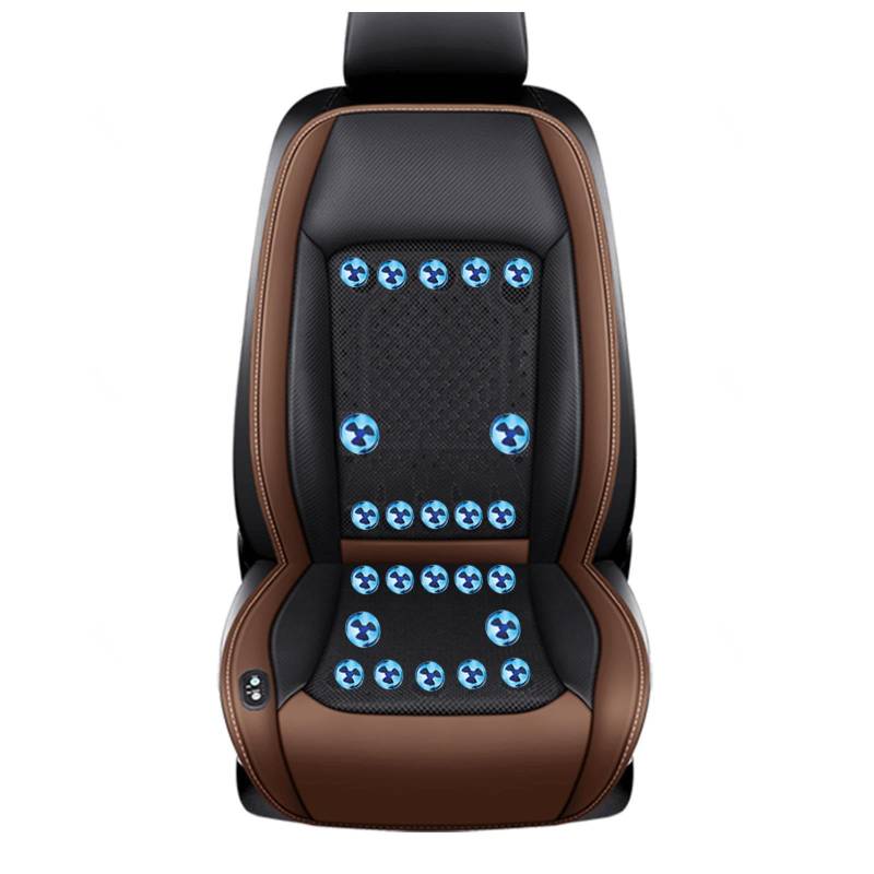 CUCUKAKA Kühlende Sitzauflage Auto, mit 24 Ventilatoren 3 einstellbare Windgeschwindigkeiten Cooling Car Seat Cover Sitzbelüftung für Auto LKW SUV RV,Brown-24V von CUCUKAKA