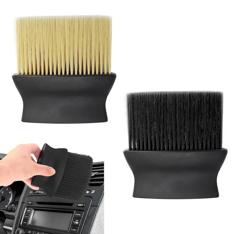 CUHZA 2pcs Car Care Brush,Auto-Detaillierungsbürste, Auto-Reinigungsbürsten, Schmutz- und Staub-Reinigungsbürsten für den Innen- und Außenbereich des Autos (Schwarz, Gelb) von CUHZA