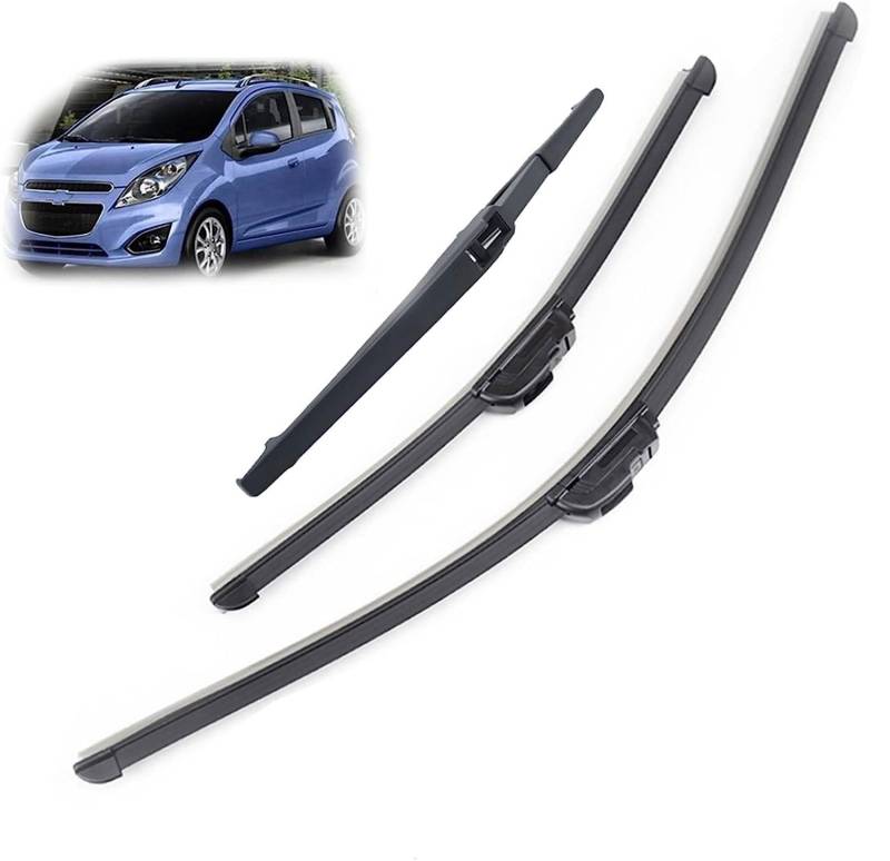 Auto Scheibenwischer für Chevrolet Spark M300 2009-2015, Auto Windschutzscheibe Vorne und Hinten Scheibenwischer Kautschuk Wischersatz Autozubehör 21” 16” 12” von CUPLES